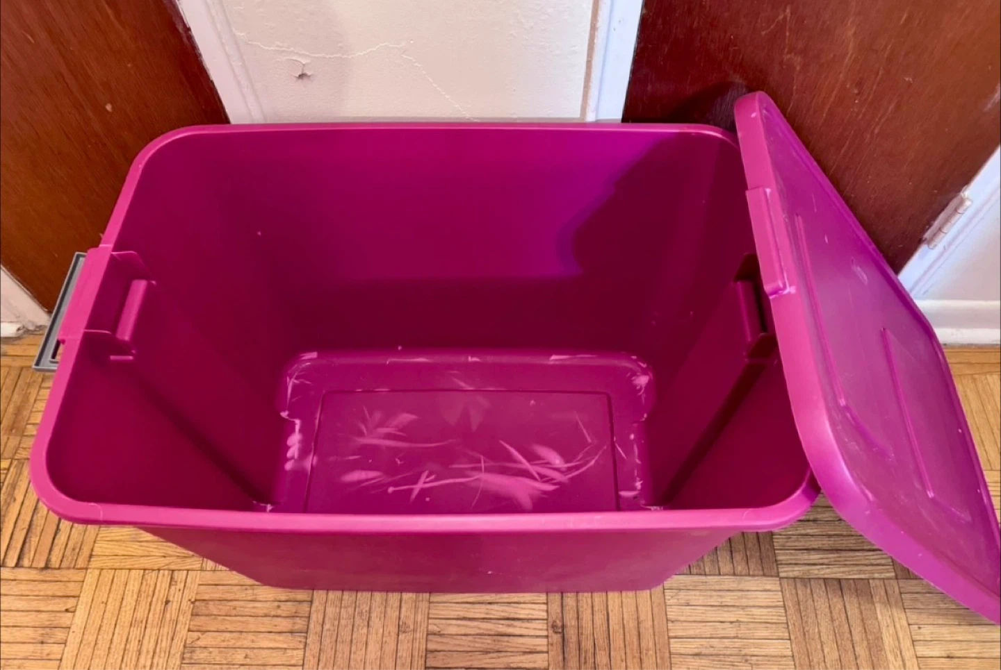 Storage Bin with Lid - Magenta - photo 3