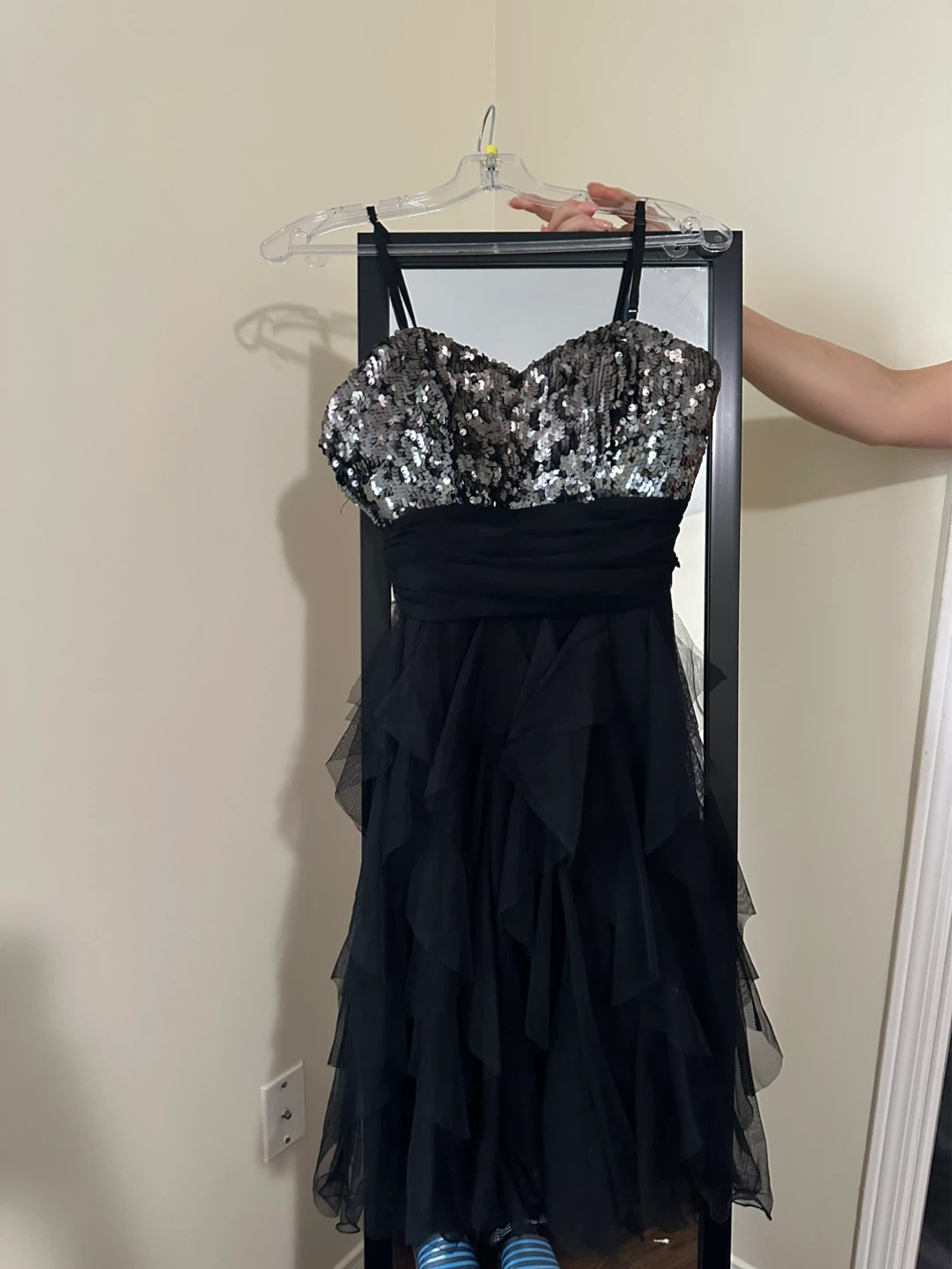 Black Sequin and Tulle Dress