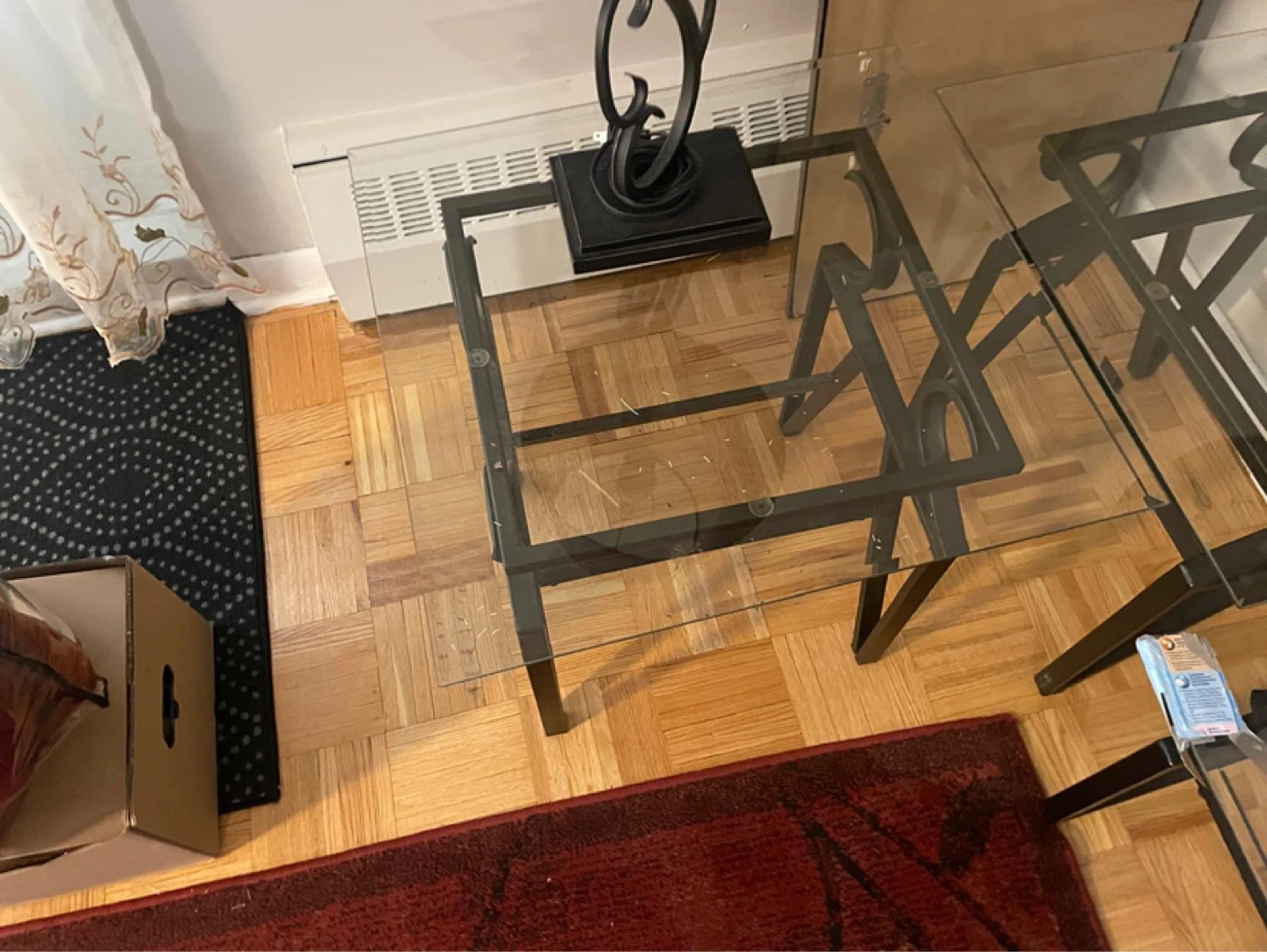Glass top metal frame coffee table - photo 3