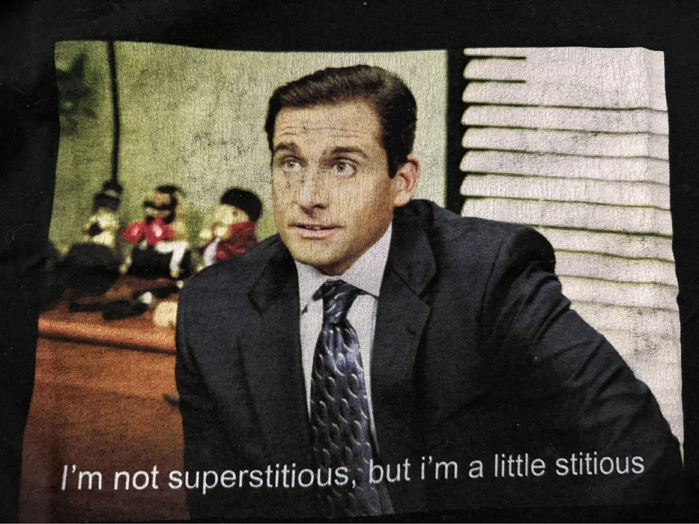 The Office Michael Scott "Stitious" T-Shirt - photo 4