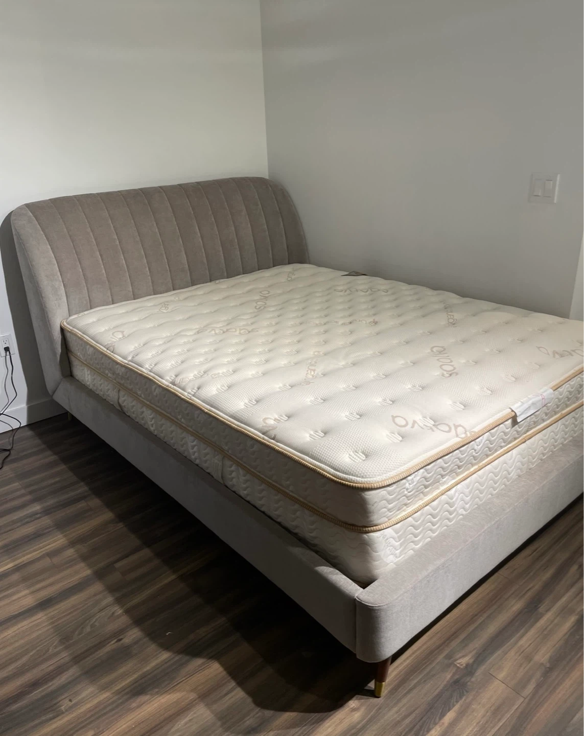 Castlery Queen Bed Frame with Upholstered Headboard