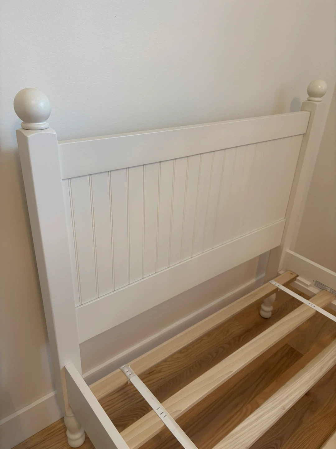 White Twin Bed Frame with a free mattress