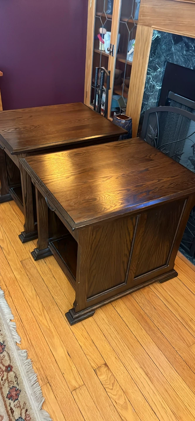 American Mission Style Oak End Tables - Pair - photo 3