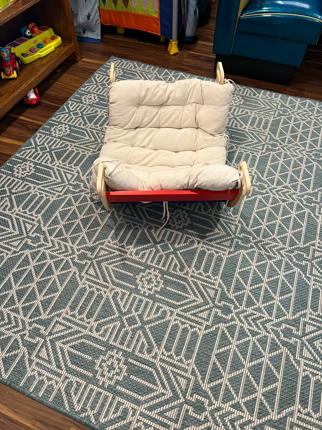 Wooden Rocking Chair with Padded Seat - photo 2