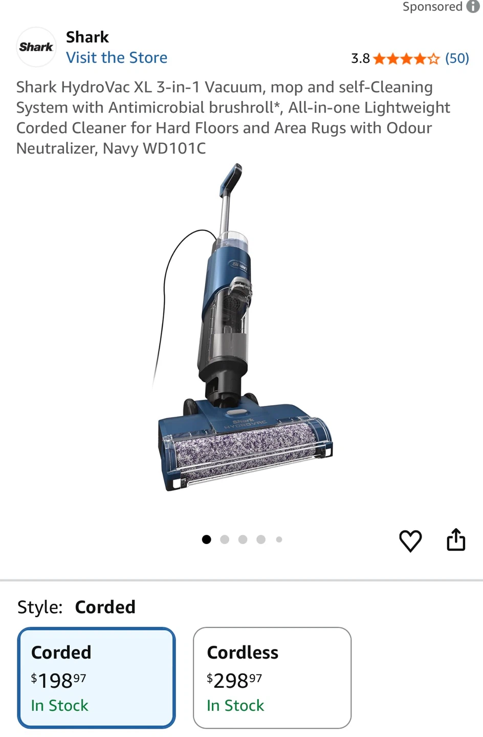 Shark HydroVac Vacuum, Mop, and Self-Cleaning System