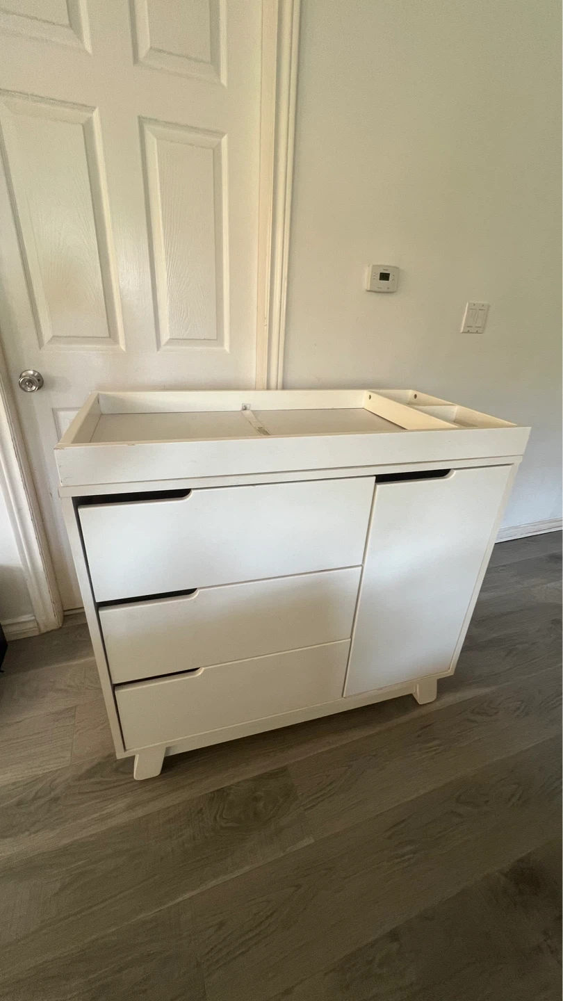 Montebello White Baby Changing Table with drawers