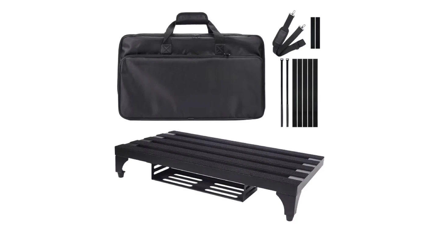 Black Aluminum Pedalboard with Carrying Case