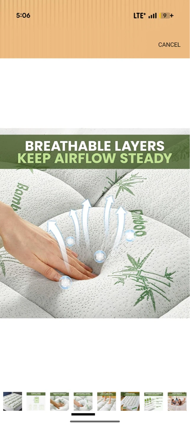 Bamboo Mattress Topper Deep Pocket 15" - photo 2