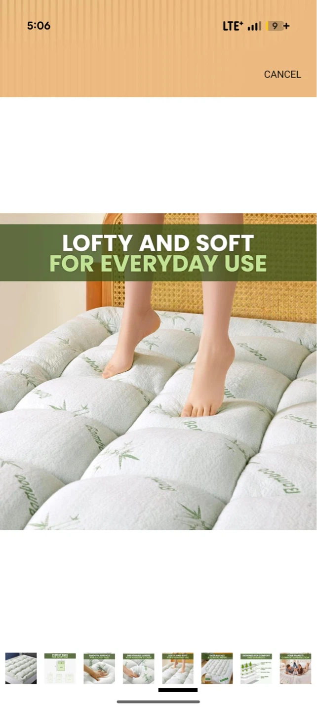 Bamboo Mattress Topper Deep Pocket 15" - photo 3