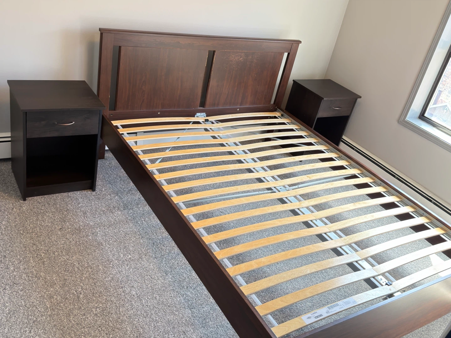 Dark Wood Queen Bed Frame with Slats - photo 5