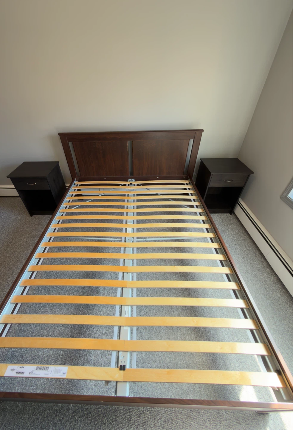 Dark Wood Queen Bed Frame with Slats - photo 2