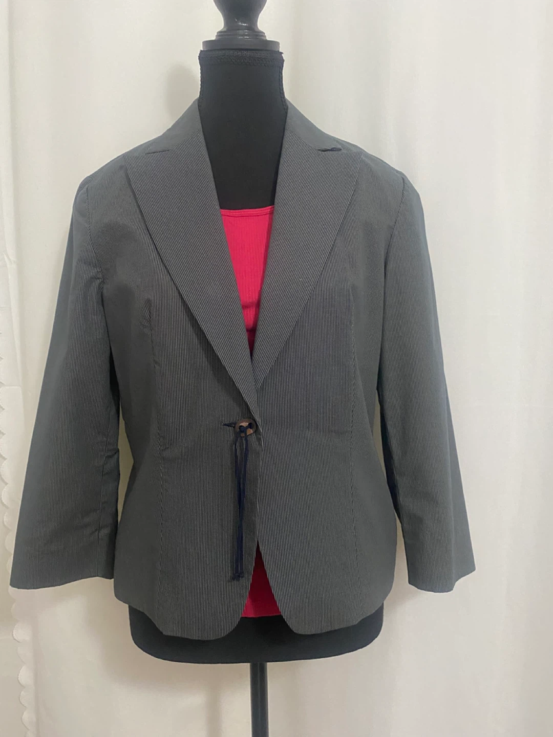 Louben Grey Pinstripe Blazer and Pants Set Size 6