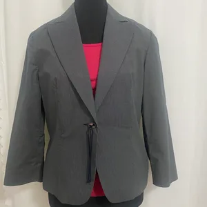 Louben Grey Pinstripe Blazer and Pants Set Size 6