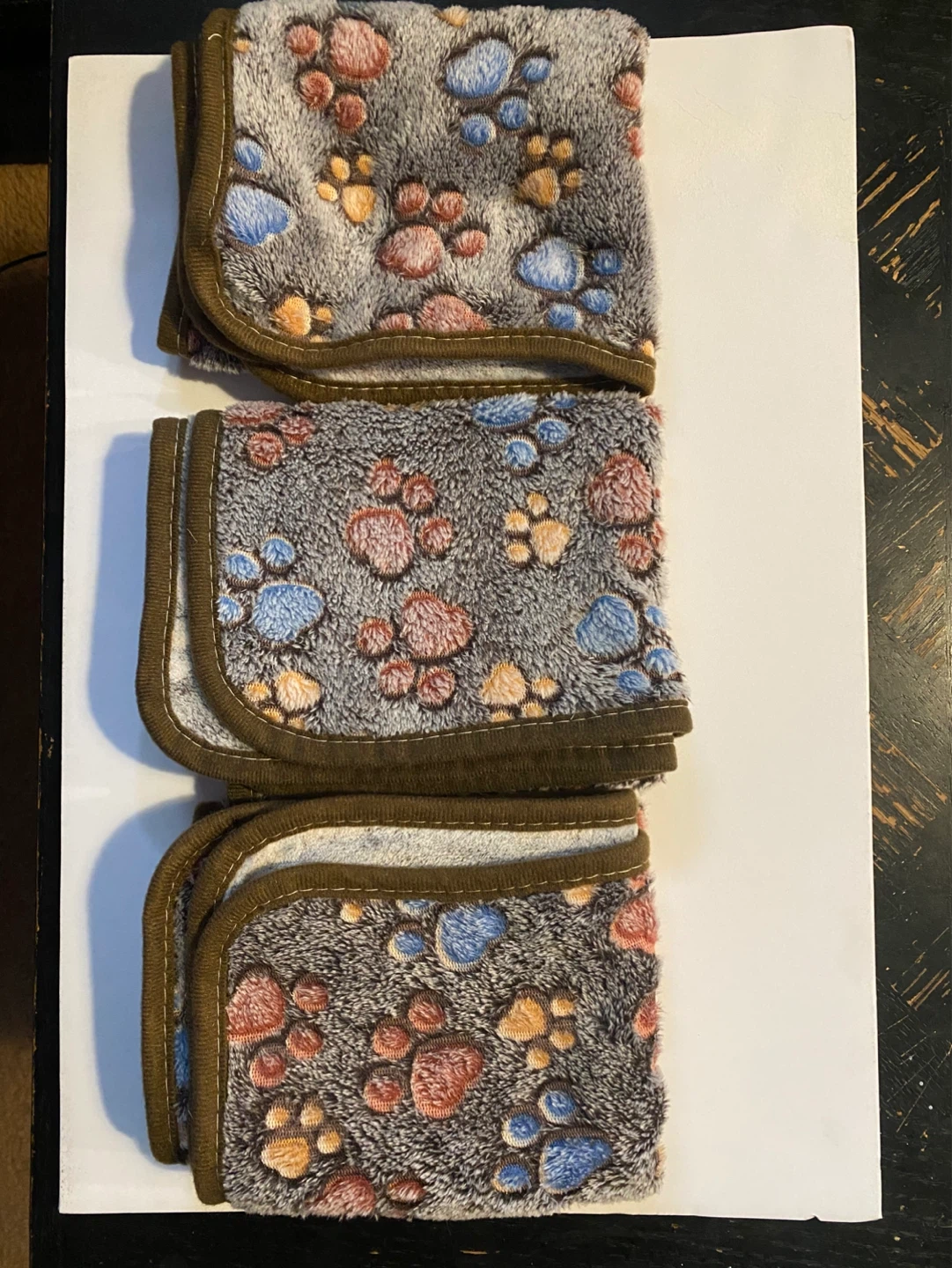 Set of 3 Pet Blankets - Paw Print Pattern - ONLY $1