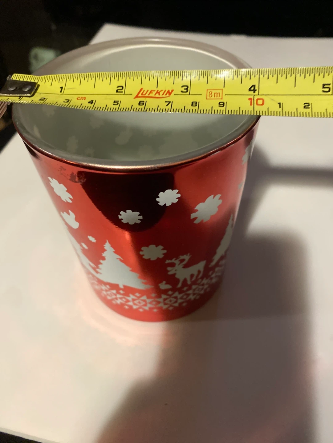 Red Metallic Christmas Candle Holder Lantern - photo 4