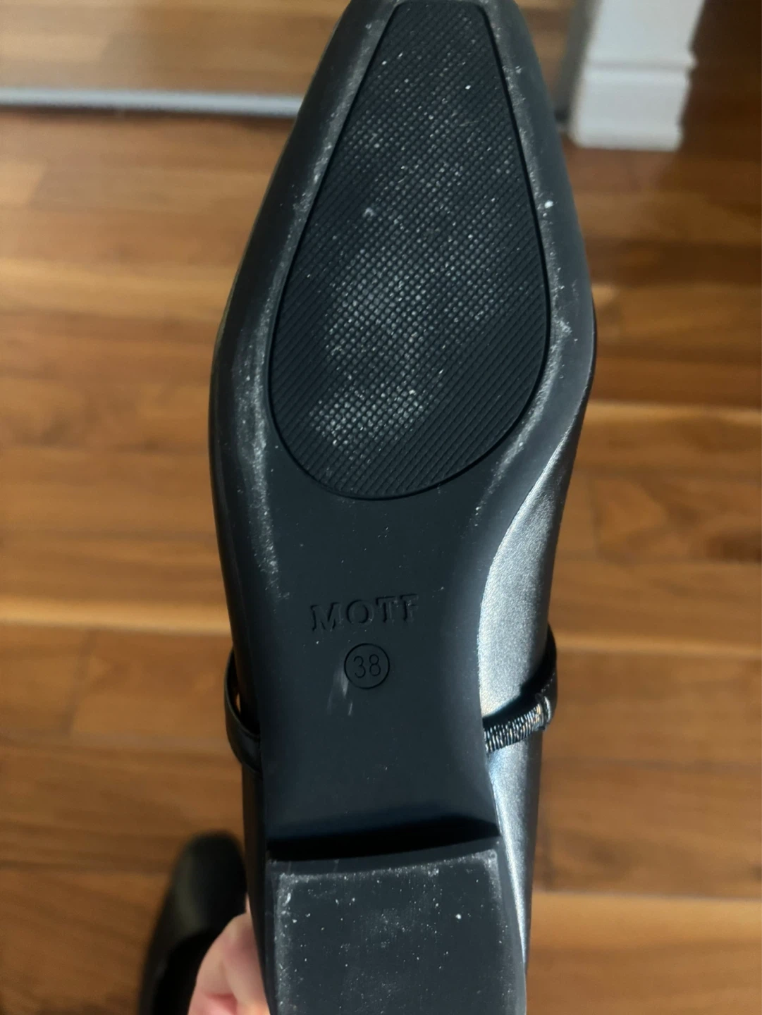 Size 7.5 / 38 Black Square Toe Ballet Flats Shoes - photo 3