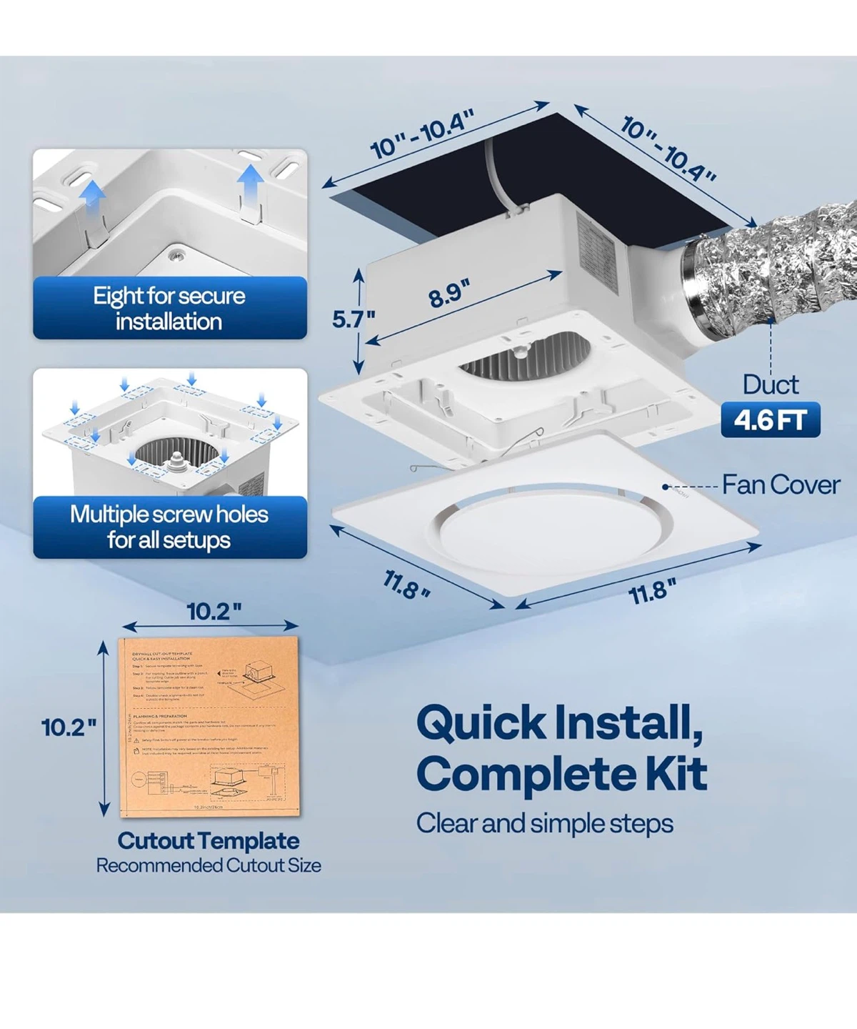 AutoFlow Bathroom Exhaust Fan Humidity Sensor and Remote EH4 - photo 2