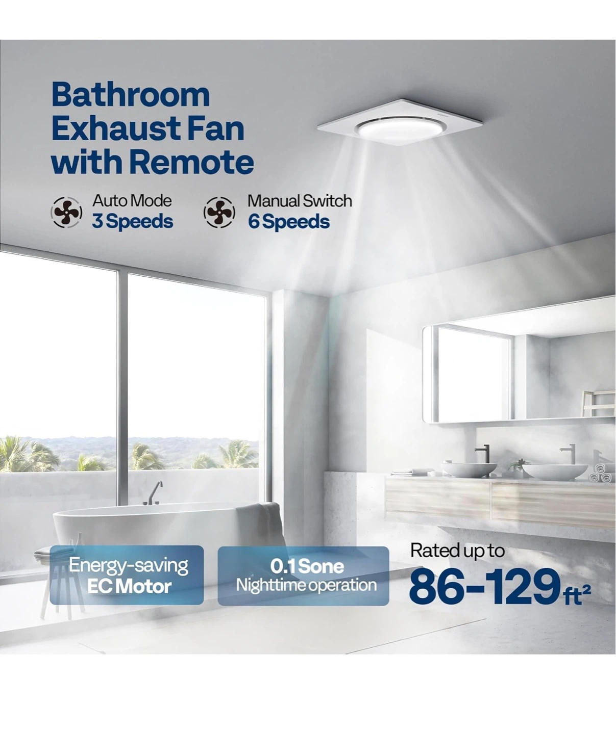 AutoFlow Bathroom Exhaust Fan Humidity Sensor and Remote EH4 - photo 3