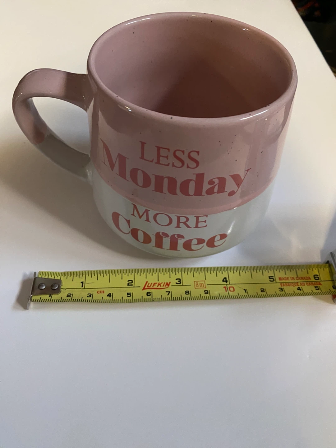 Pink and White "Less Monday More Coffee" Mug - photo 4