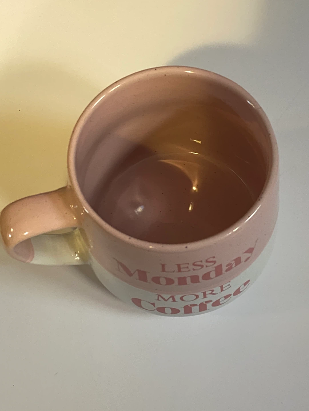 Pink and White "Less Monday More Coffee" Mug - photo 3