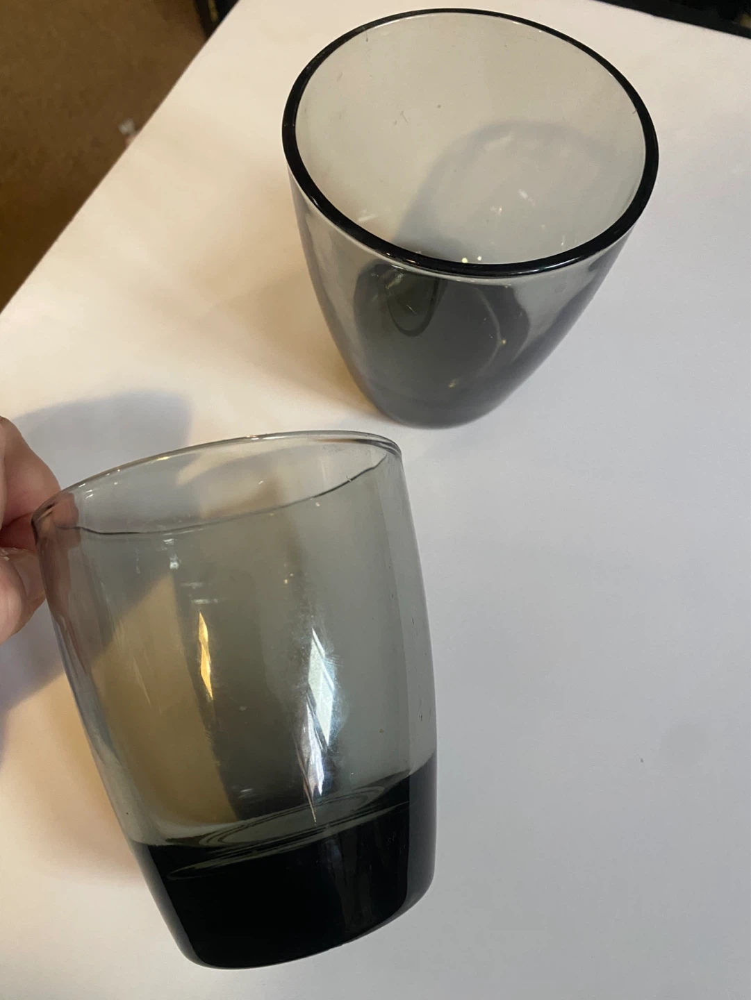 Set of 2 Smoke Grey Tumbler Glasses