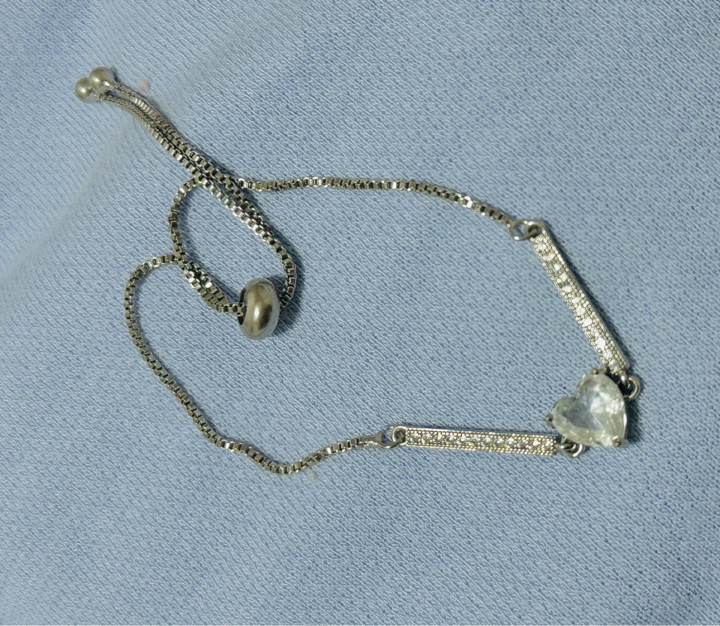 Silver Tone Heart Charm Bolo Bracelet🧡 - photo 3