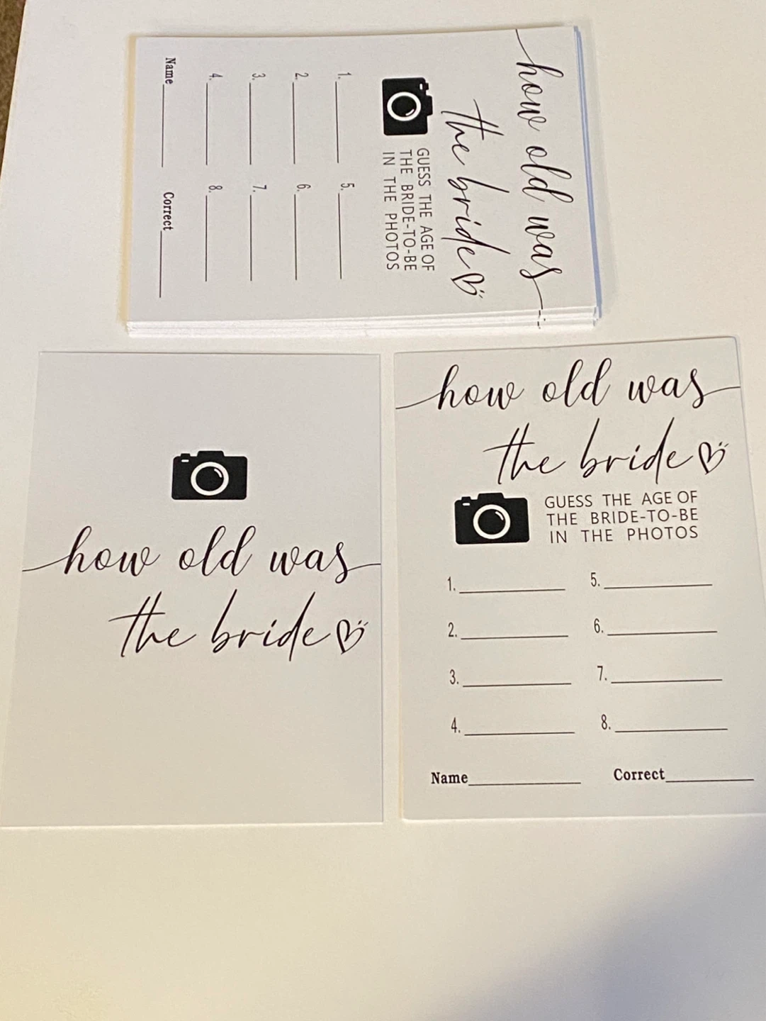 How Old Was The Bride Game Cards