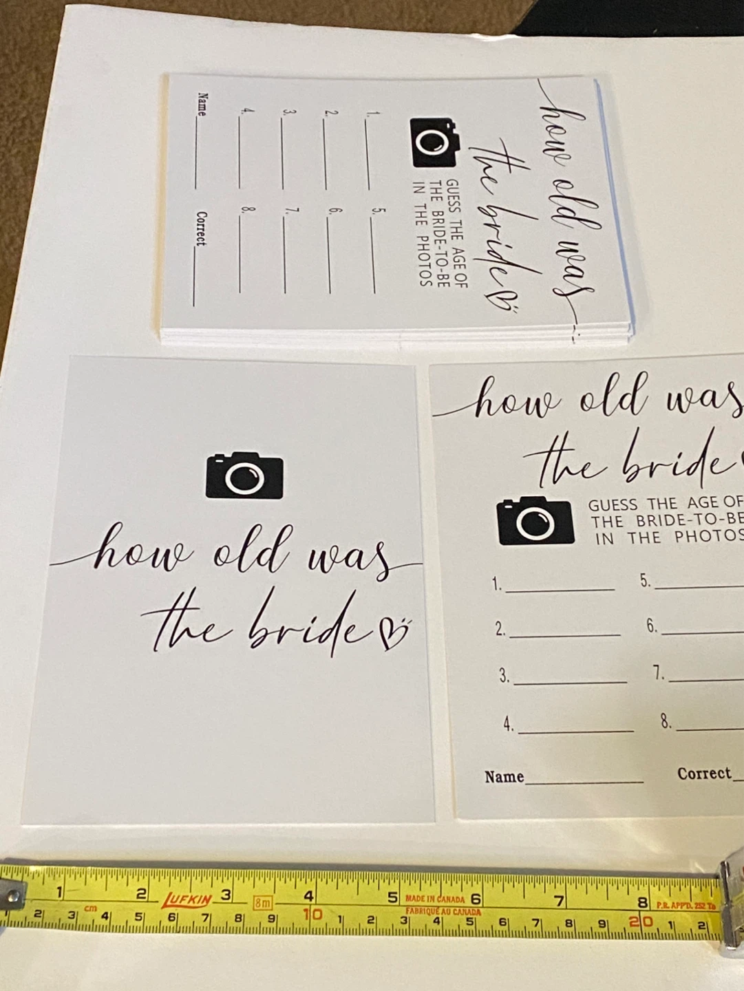 How Old Was The Bride Game Cards - photo 2
