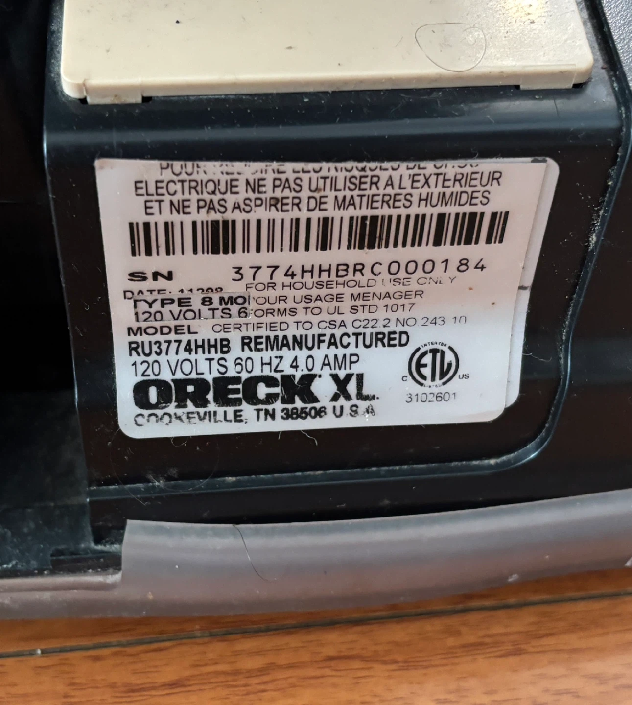 Oreck XL Upright Vacuum Cleaner (USA) - photo 3