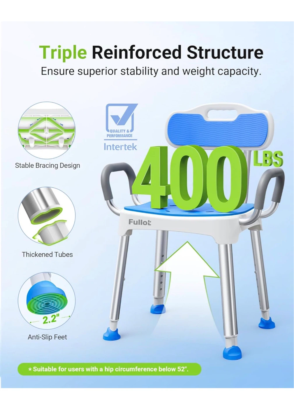 Fullot Shower Chair for Elderly and Disabled S70 - photo 3
