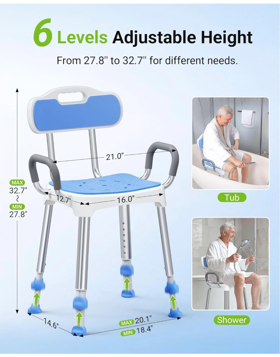 Fullot Shower Chair for Elderly and Disabled S70 - photo 2