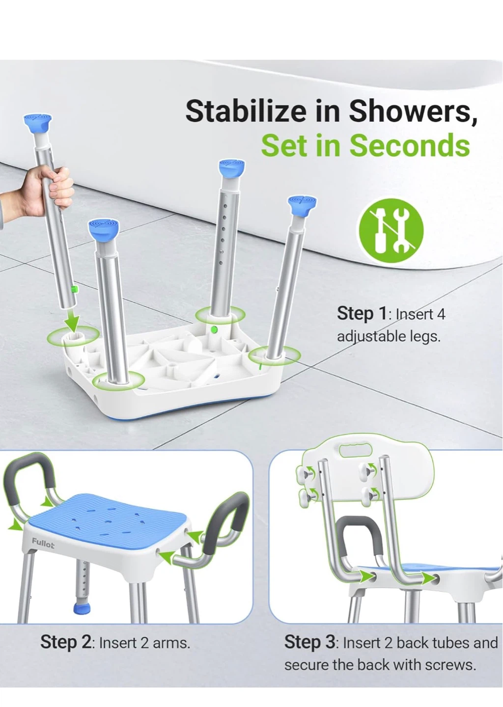 Fullot Shower Chair for Elderly and Disabled S70 - photo 4