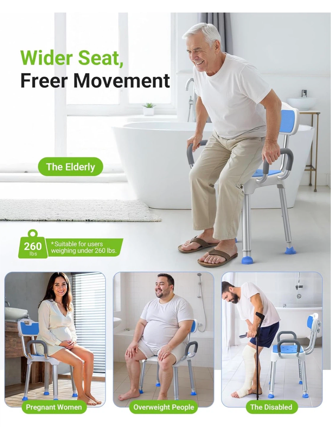Fullot Shower Chair for Elderly and Disabled S70 - photo 5