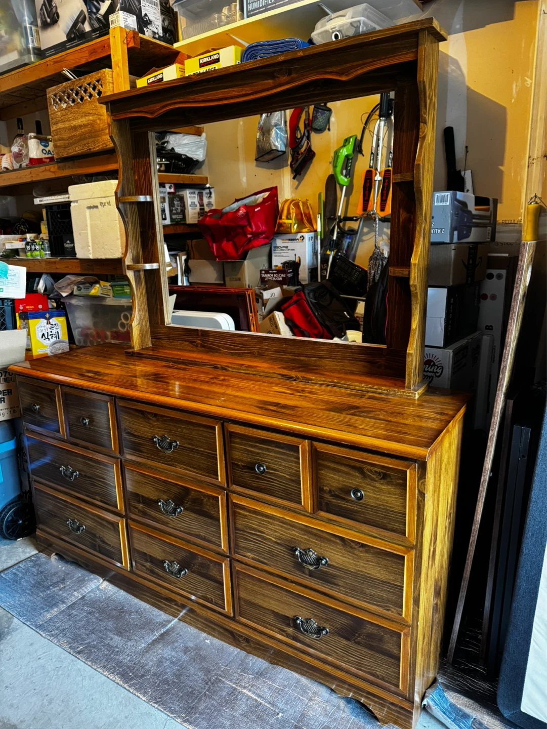 Wooden Dresser with Mirror