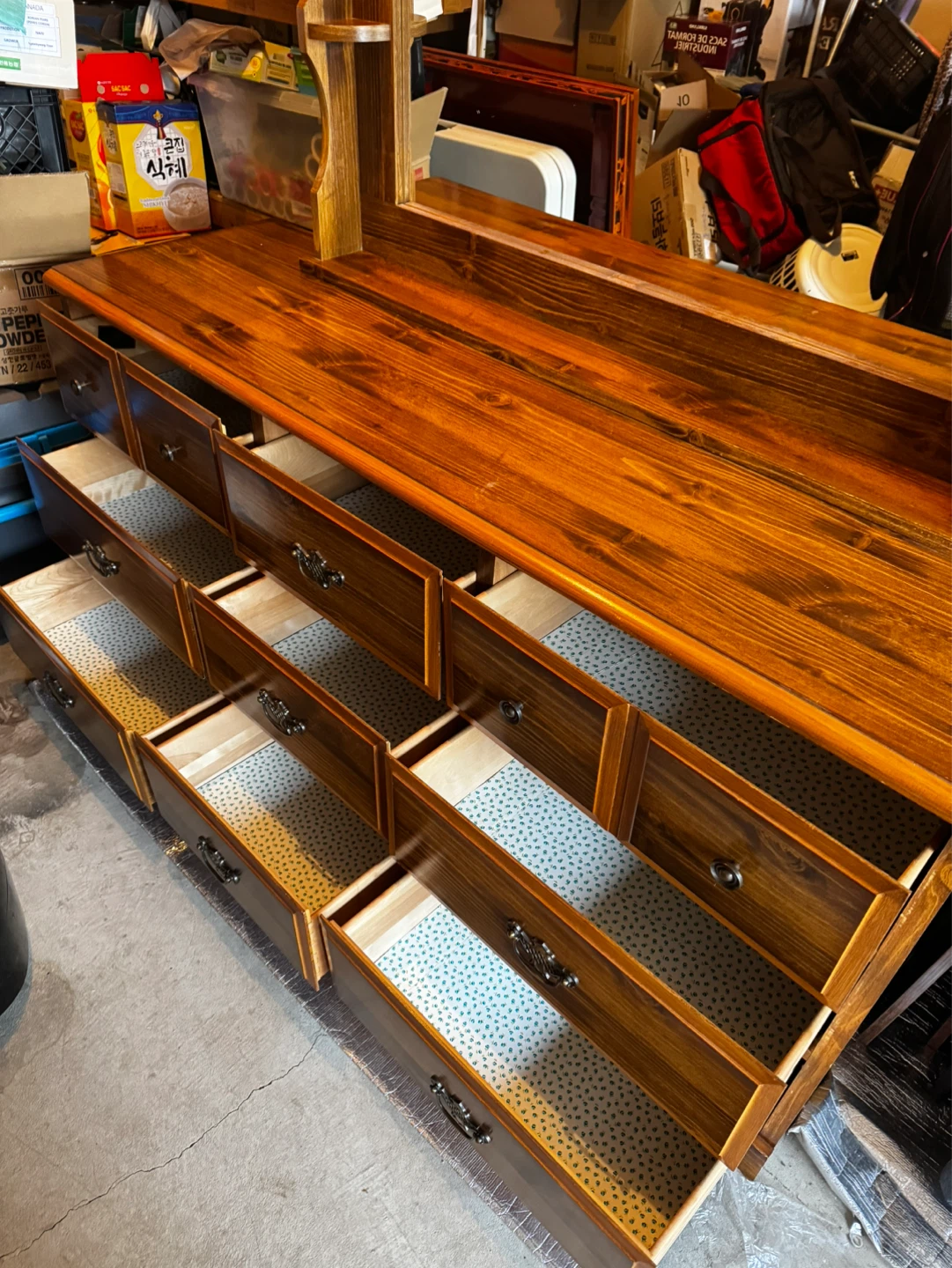 Wooden Dresser with Mirror - photo 2