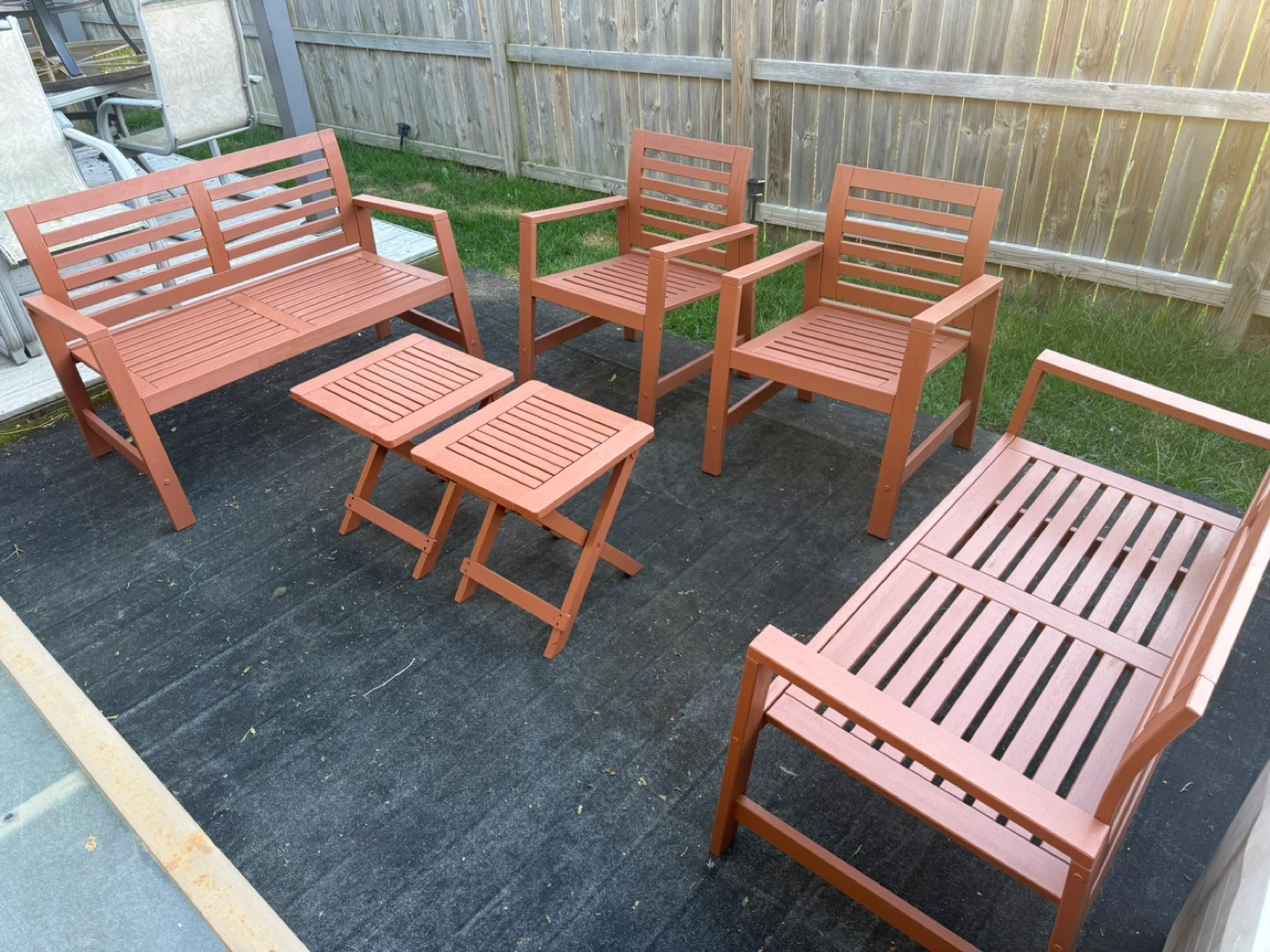 Terracotta Outdoor Bench and Chairs Set - photo 2