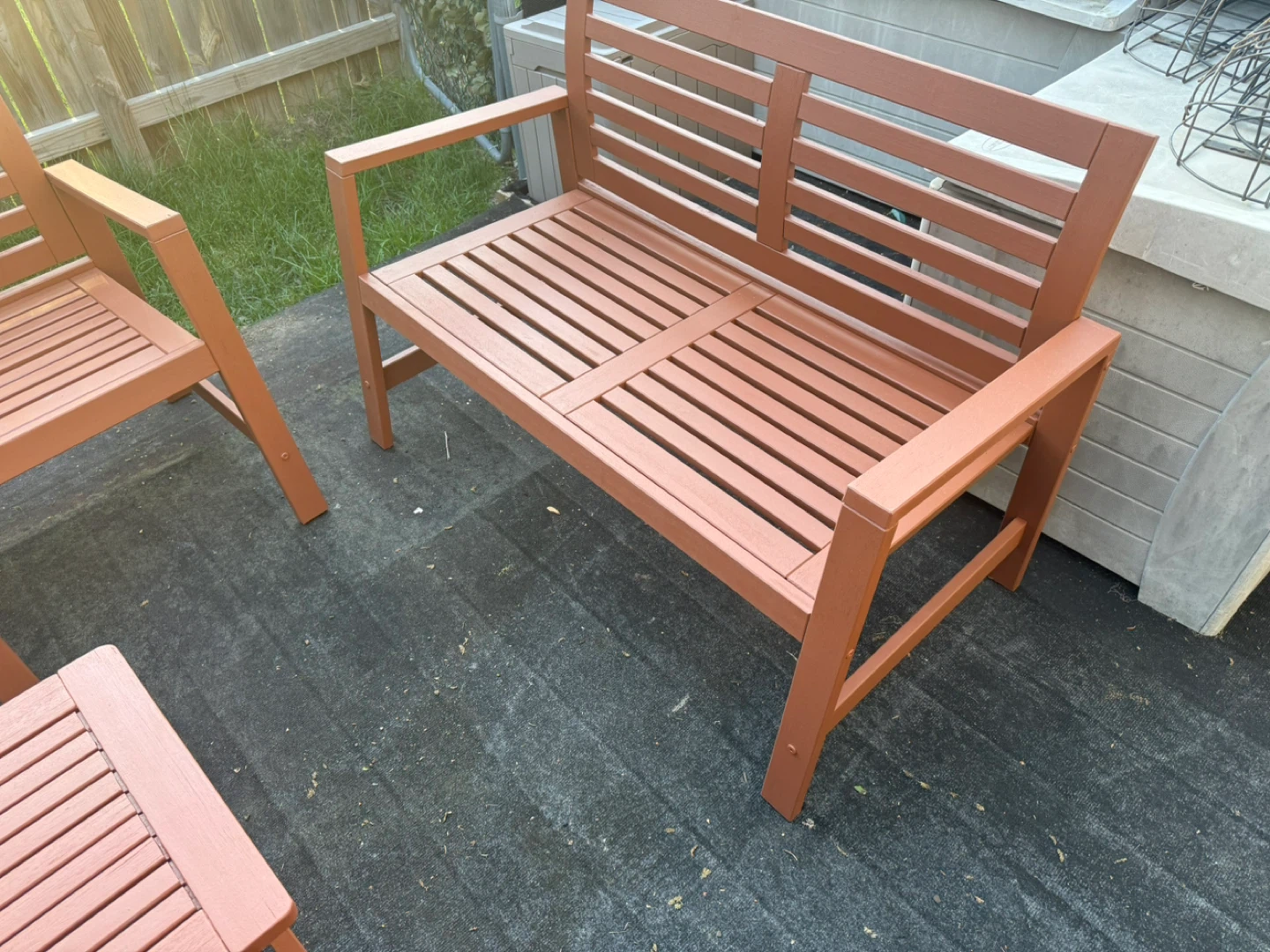 Terracotta Outdoor Bench and Chairs Set - photo 5
