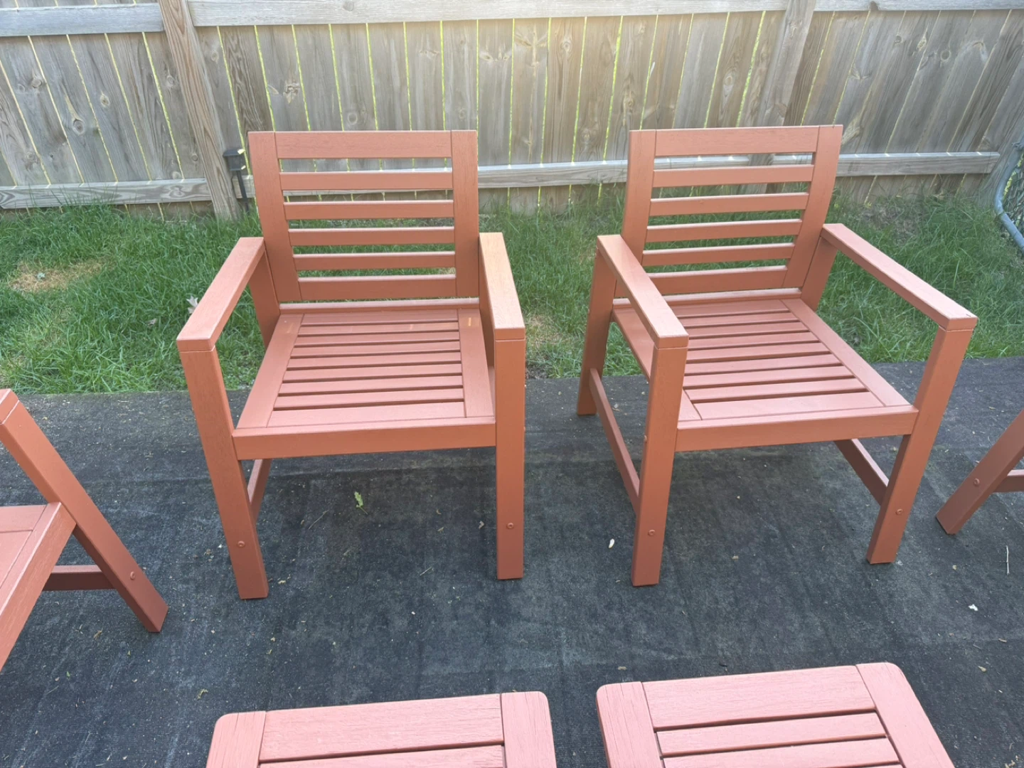 Terracotta Outdoor Bench and Chairs Set - photo 3