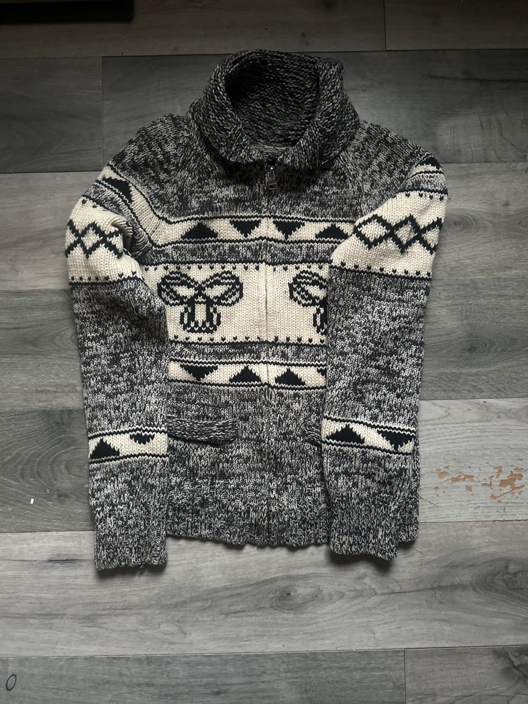 TNA Chunky Knit Zip-Up Cardigan Sweater