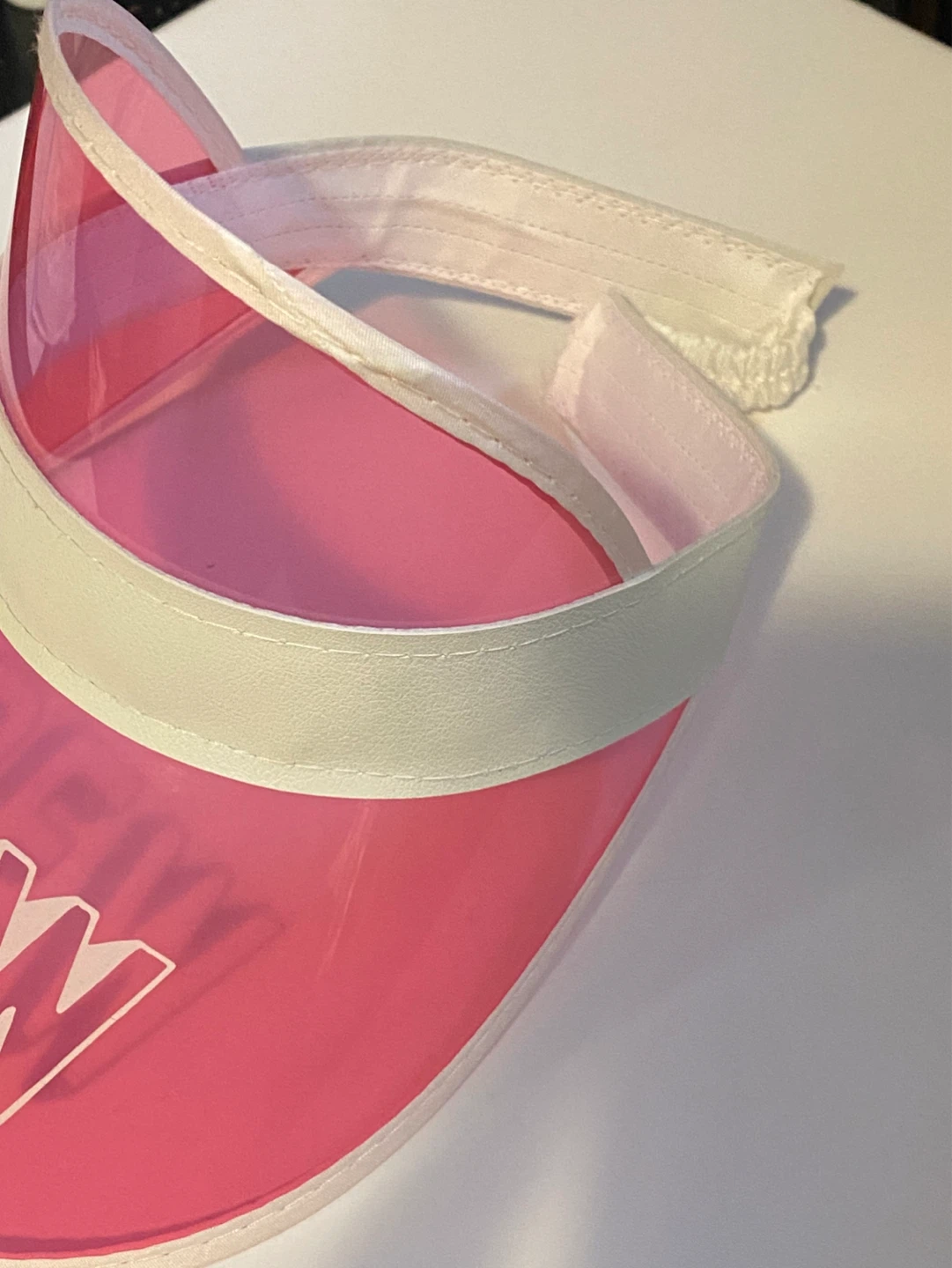 Pink Transparent Vinyl Visor "CREW" - ONLY $2 - photo 2