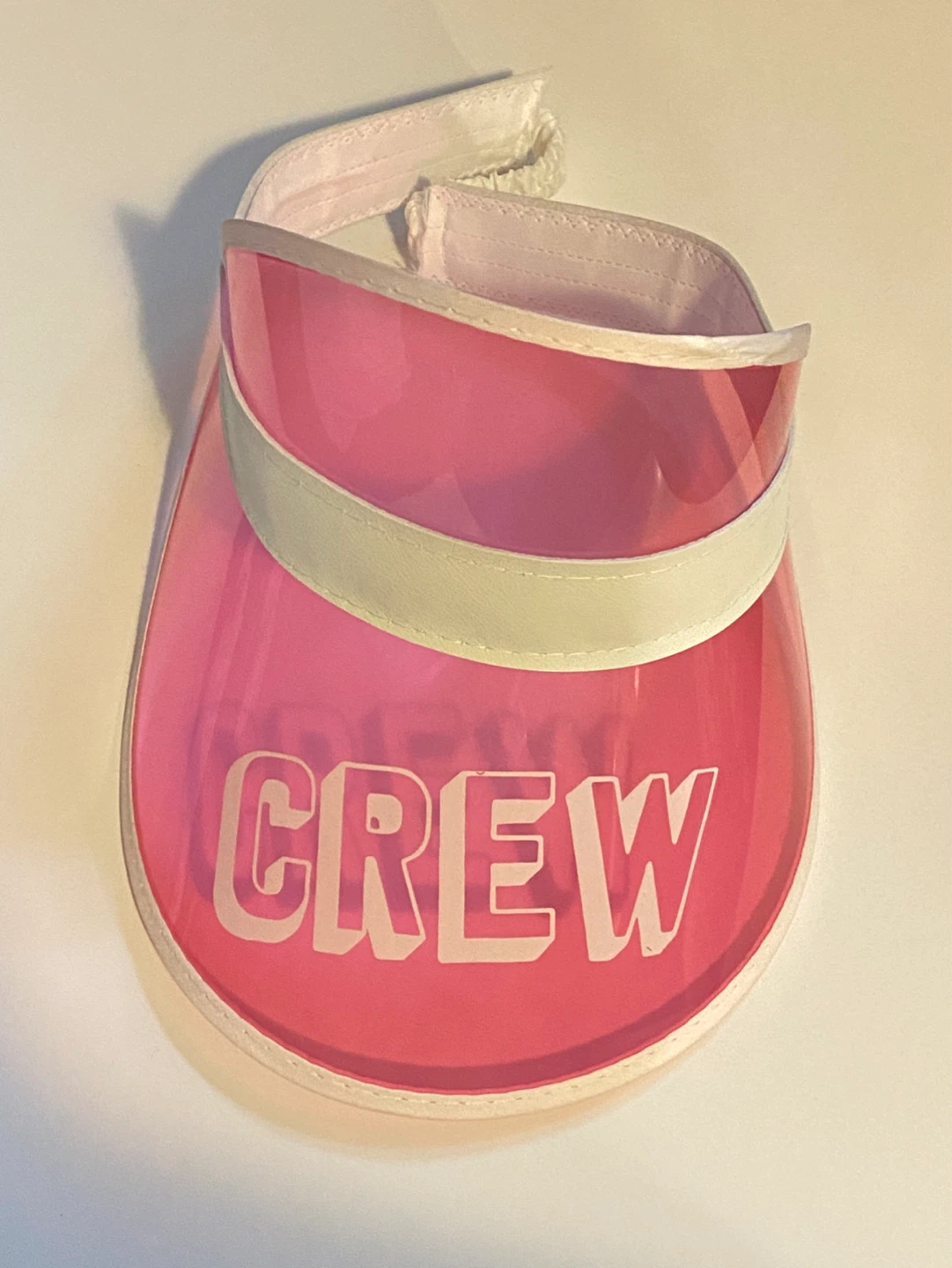 Pink Transparent Vinyl Visor "CREW" - ONLY $2