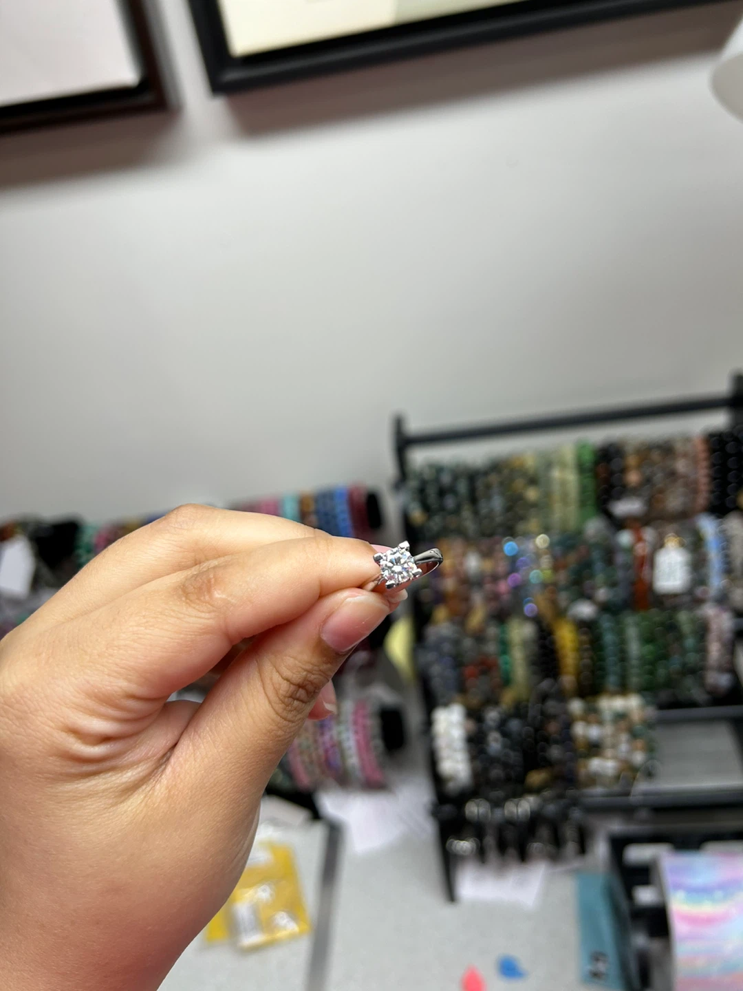 Silver Ring with Clear Stone, Moissanite S925