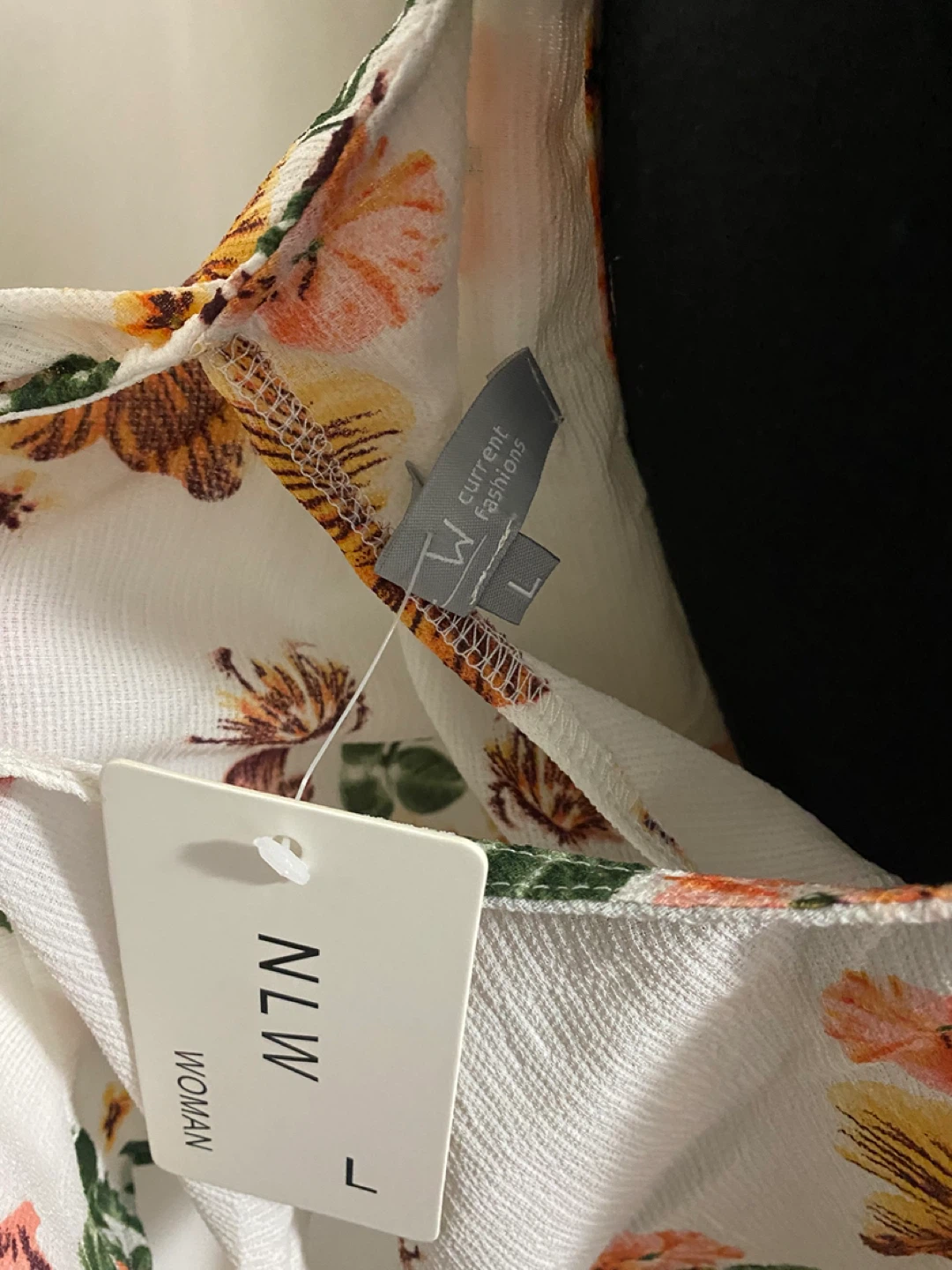 Current Fashions Women's White Floral Print Dress - Size L - photo 3
