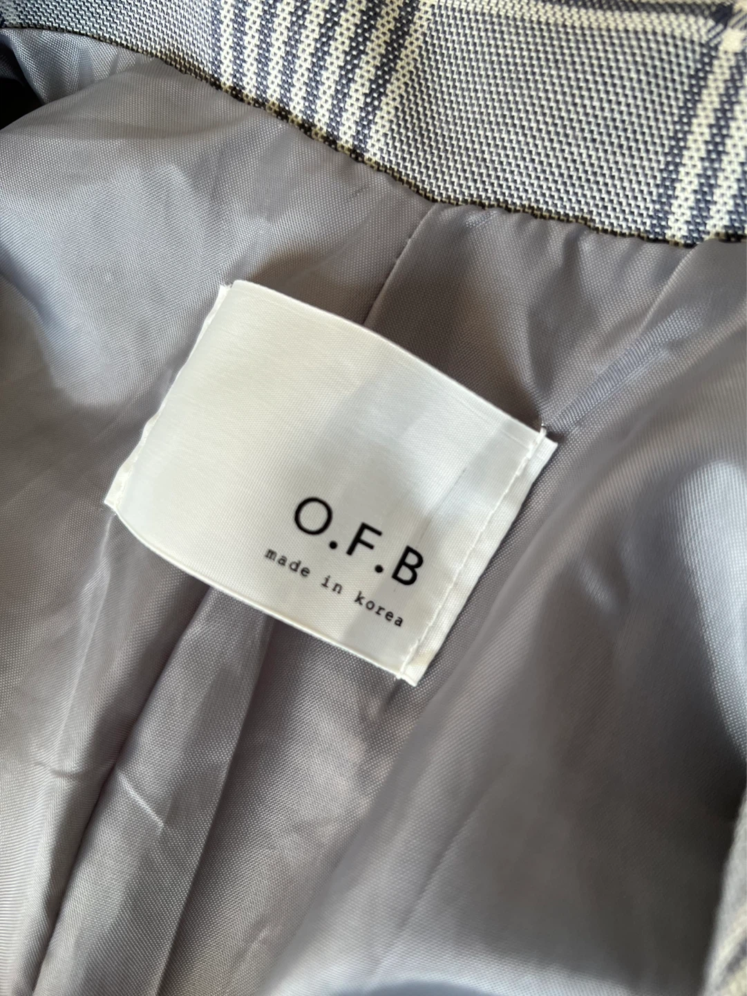 Grey Plaid Single‑Button Blazer - photo 2