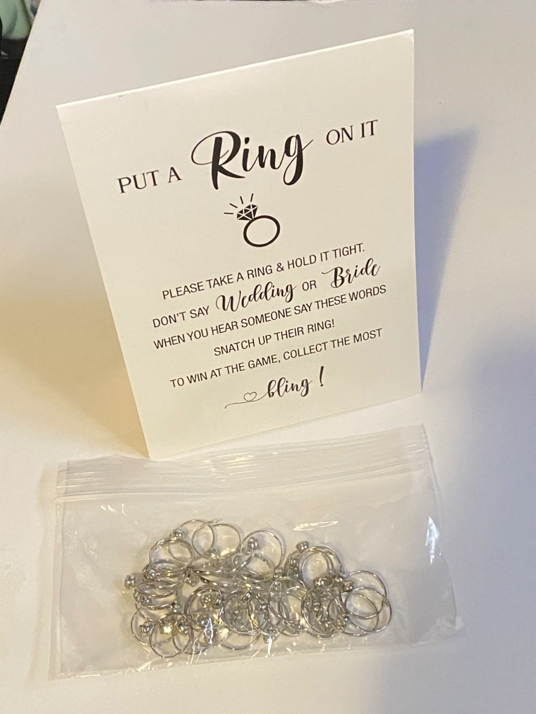 Bridal Shower "Put a Ring On It" Game Set