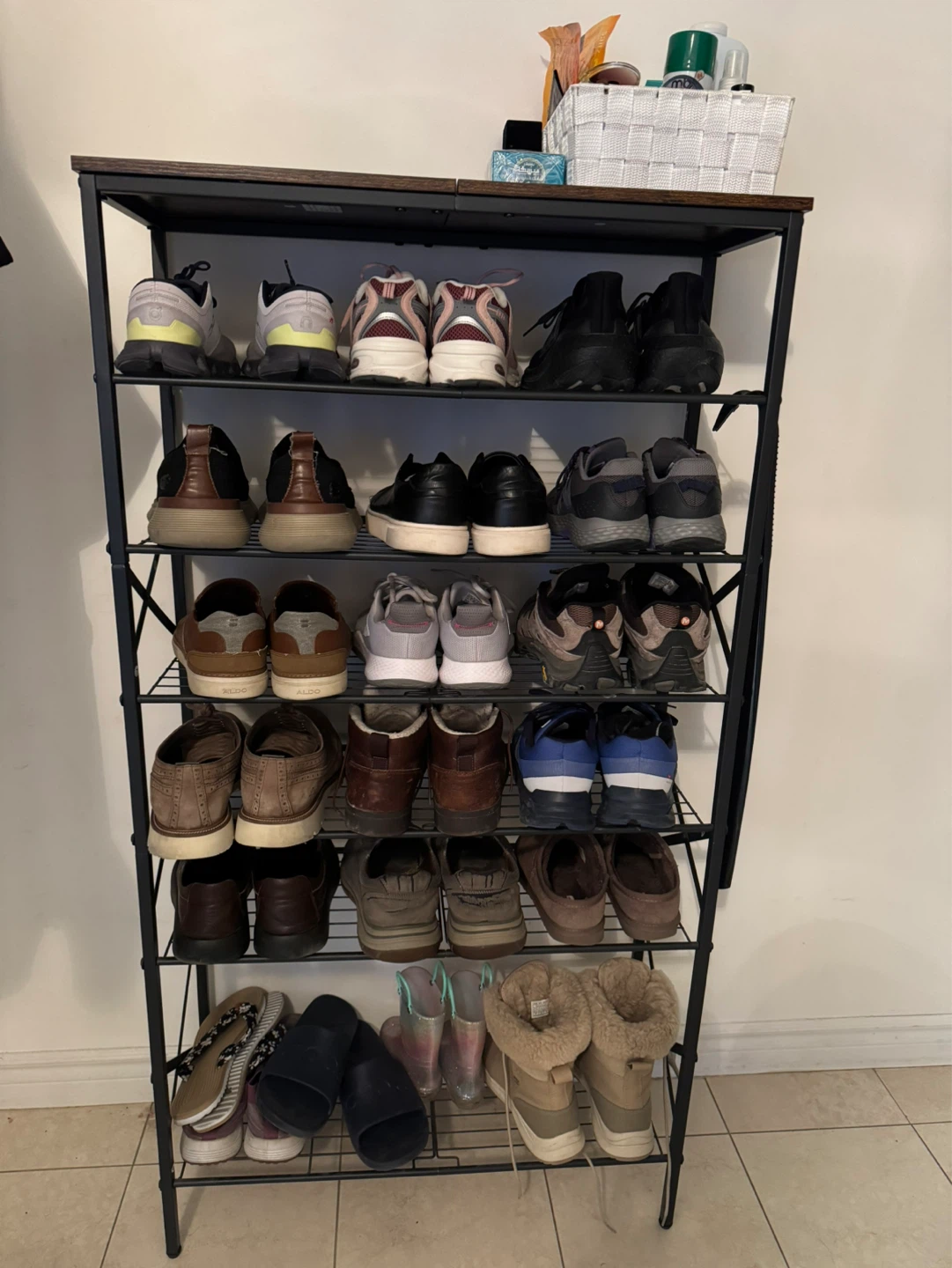 Wooden Top 8-Tier Shoes Rack
