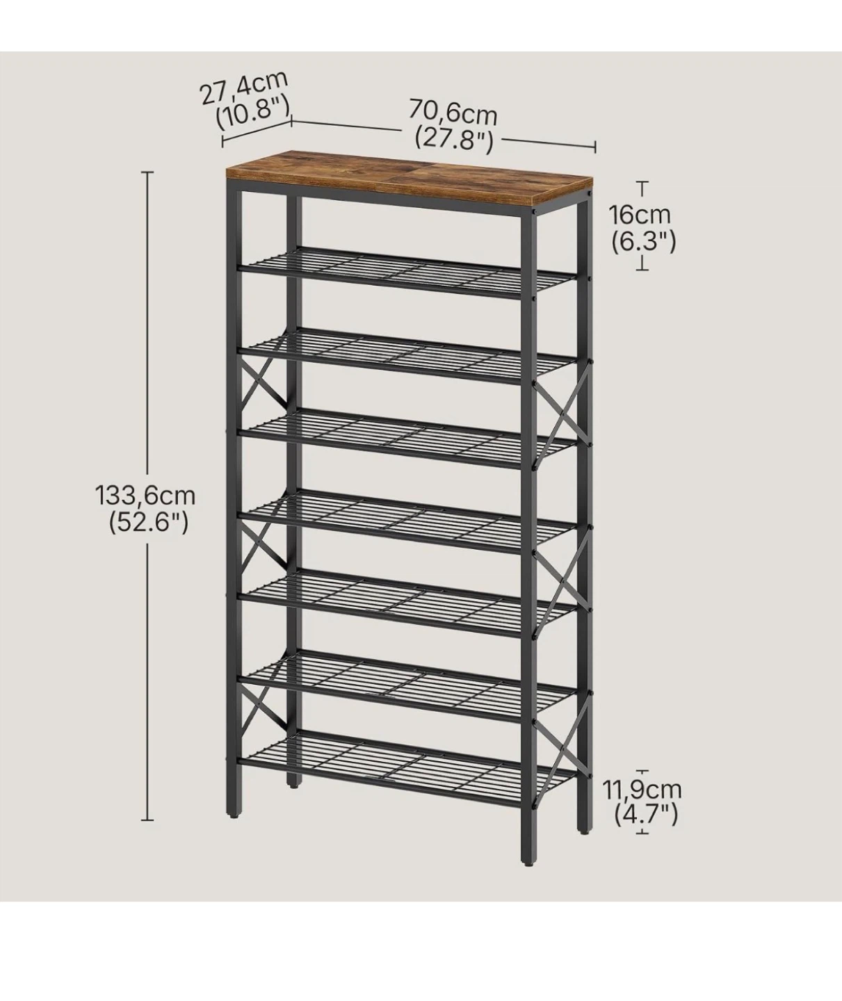 Wooden Top 8-Tier Shoes Rack - photo 3