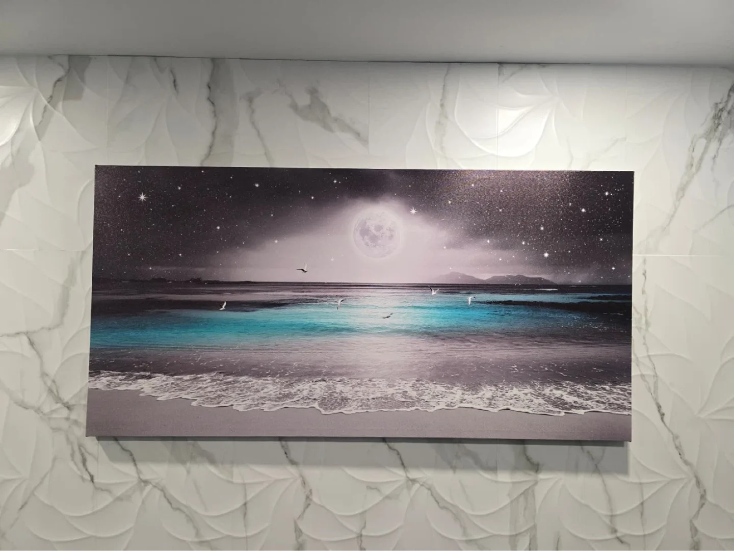Modern Ocean Moonlight Canvas Print – Large Wall Art - photo 3