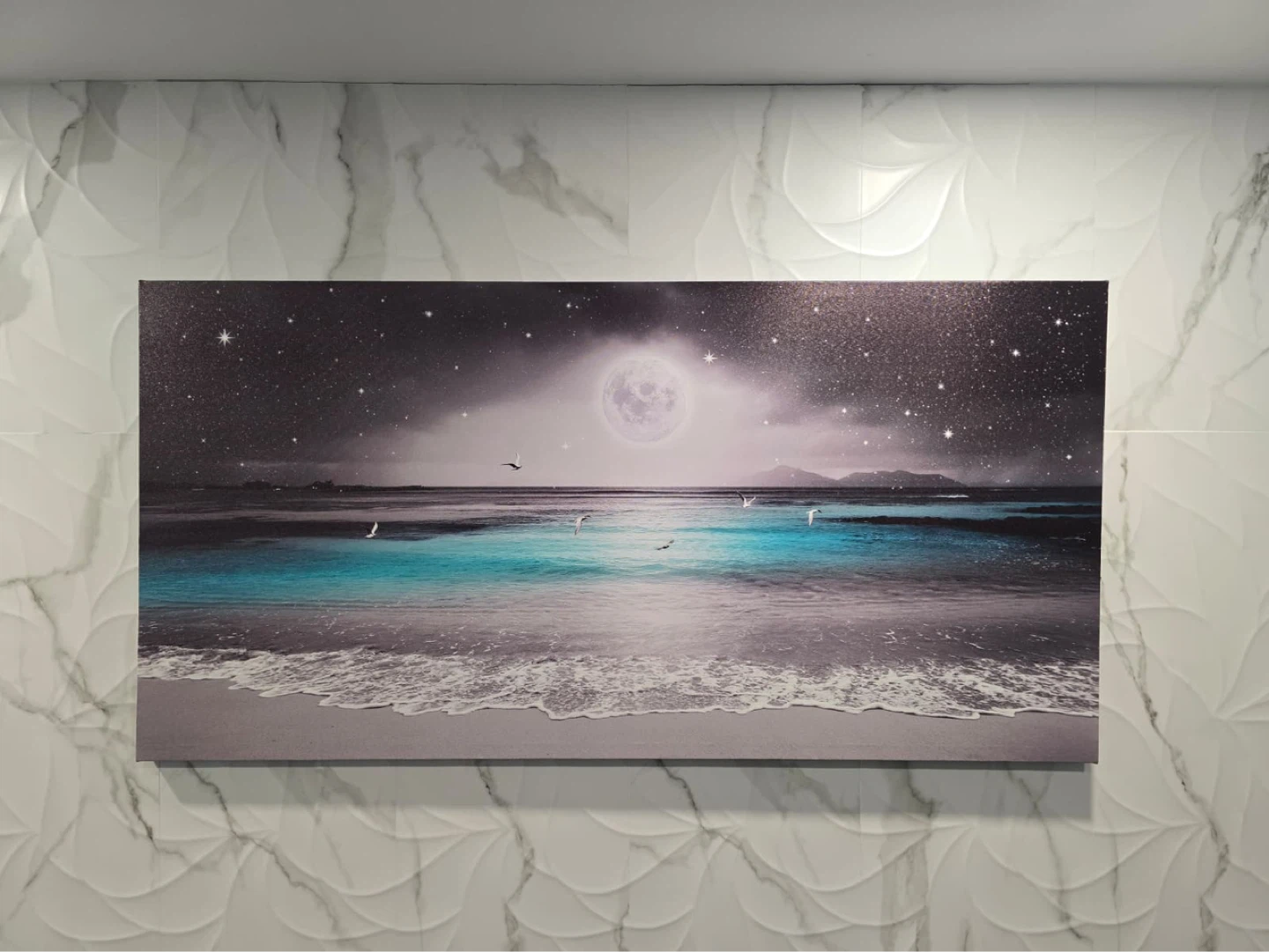 Modern Ocean Moonlight Canvas Print – Large Wall Art - photo 2