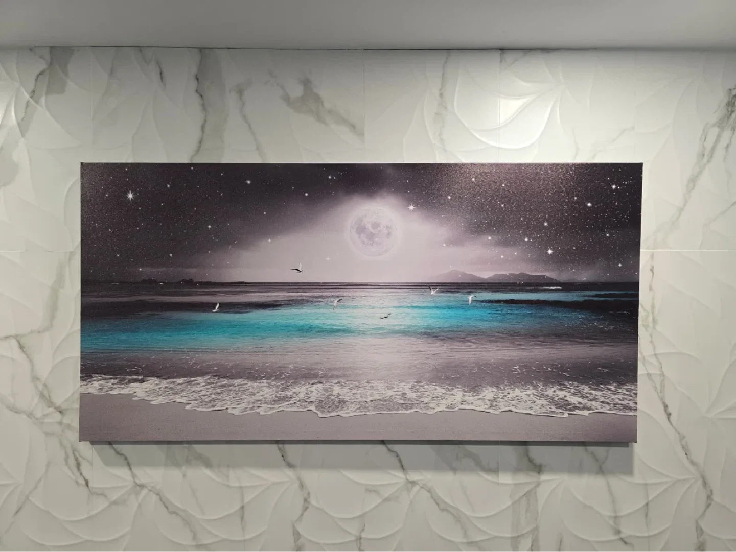 Modern Ocean Moonlight Canvas Print – Large Wall Art - photo 2